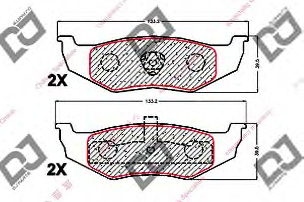 Комплект тормозных колодок, дисковый тормоз DJ PARTS BP1921