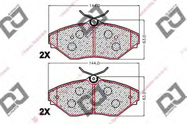 Комплект тормозных колодок, дисковый тормоз DJ PARTS BP2039