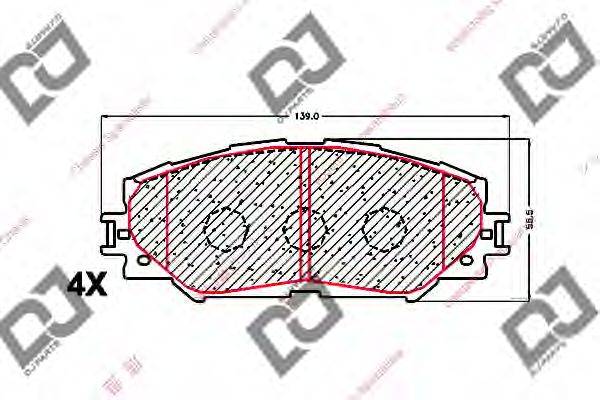 Комплект тормозных колодок, дисковый тормоз DJ PARTS BP1615