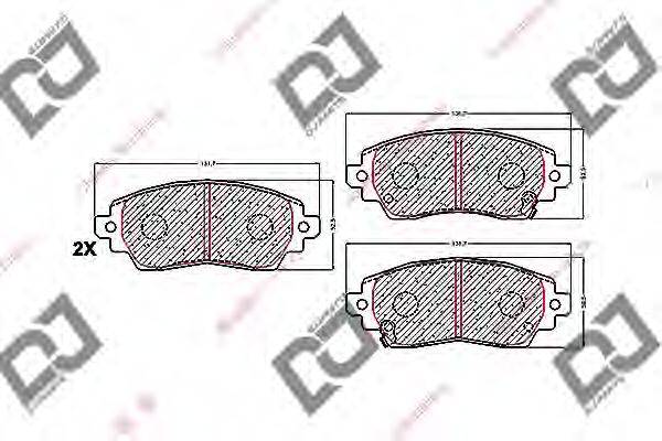 Комплект тормозных колодок, дисковый тормоз DJ PARTS BP1631