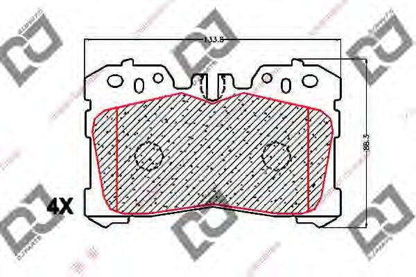 Комплект тормозных колодок, дисковый тормоз DJ PARTS BP1651