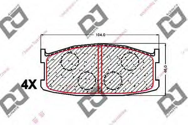 Комплект тормозных колодок, дисковый тормоз DJ PARTS BP1656