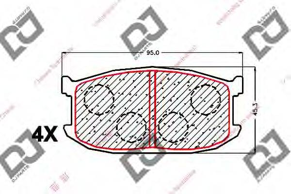 Комплект тормозных колодок, дисковый тормоз DJ PARTS BP1657