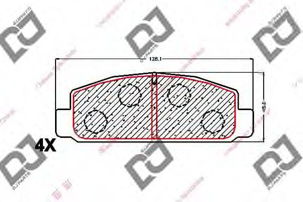 Комплект тормозных колодок, дисковый тормоз DJ PARTS BP1661