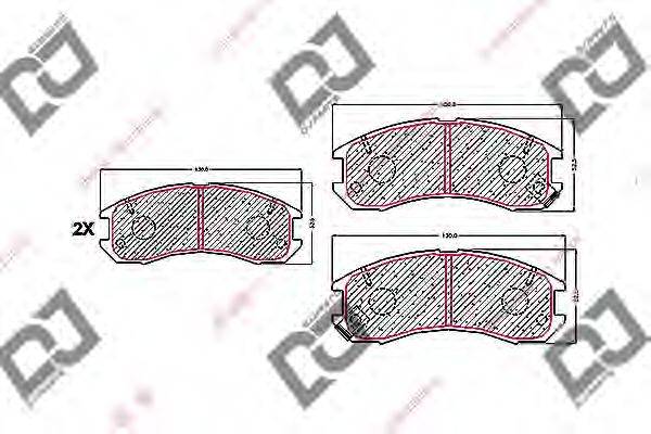 Комплект тормозных колодок, дисковый тормоз DJ PARTS BP1666