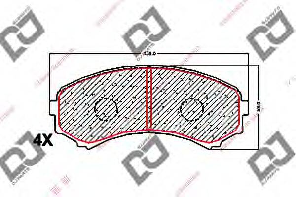 Комплект тормозных колодок, дисковый тормоз DJ PARTS BP1673