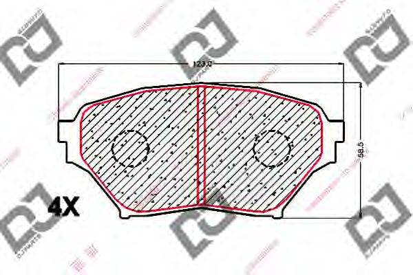 Комплект тормозных колодок, дисковый тормоз DJ PARTS BP1679