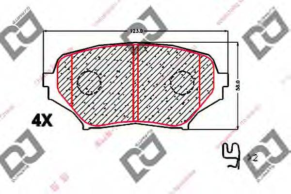 Комплект тормозных колодок, дисковый тормоз DJ PARTS BP1683