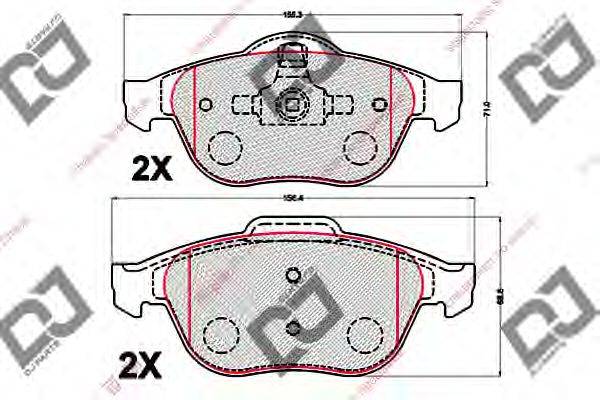 Комплект тормозных колодок, дисковый тормоз DJ PARTS BP2120