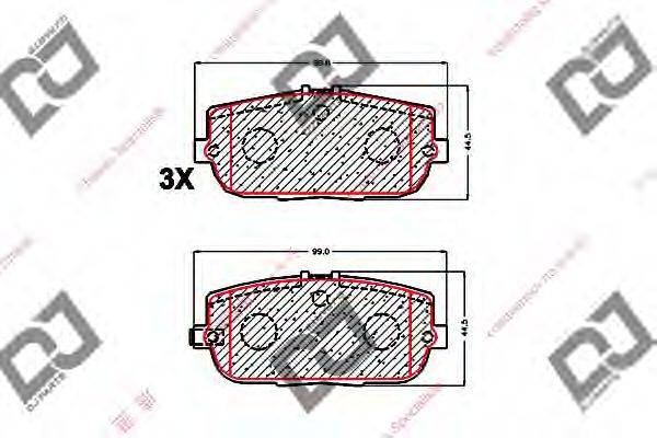 Комплект тормозных колодок, дисковый тормоз DJ PARTS BP1684