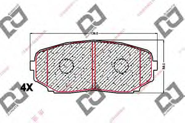 Комплект тормозных колодок, дисковый тормоз DJ PARTS BP1687