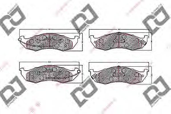 Комплект тормозных колодок, дисковый тормоз DJ PARTS BP1709