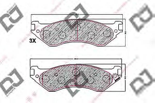 Комплект тормозных колодок, дисковый тормоз DJ PARTS BP1711