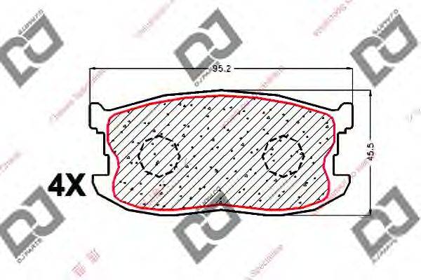 Комплект тормозных колодок, дисковый тормоз DJ PARTS BP1716