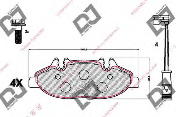 Комплект тормозных колодок, дисковый тормоз DJ PARTS BP2125