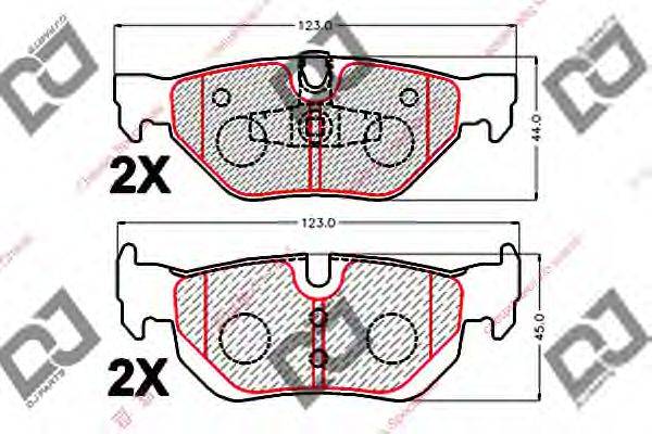 Комплект тормозных колодок, дисковый тормоз DJ PARTS BP2129