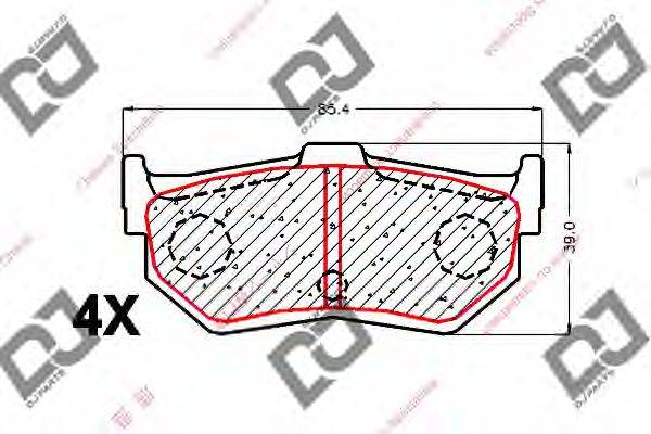 Комплект тормозных колодок, дисковый тормоз DJ PARTS BP1739