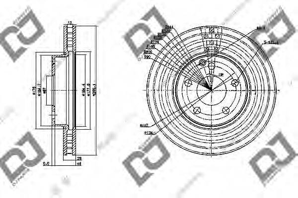 Тормозной диск DJ PARTS BD1143