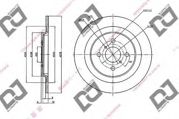 Тормозной диск DJ PARTS BD1990