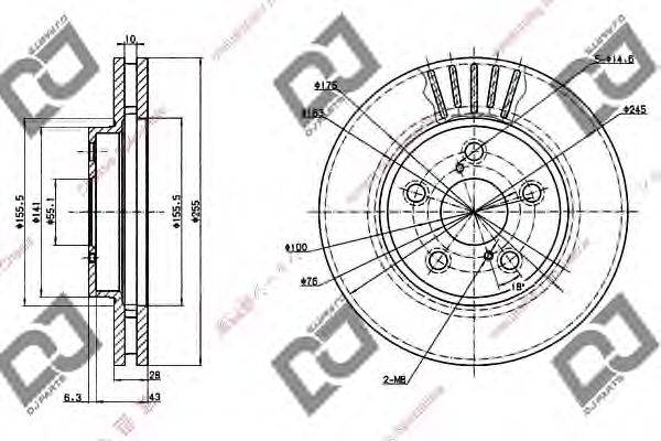 Тормозной диск DJ PARTS BD1228