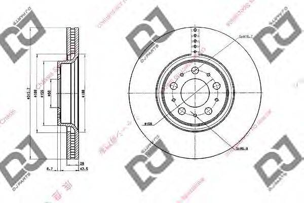 Тормозной диск DJ PARTS BD2009