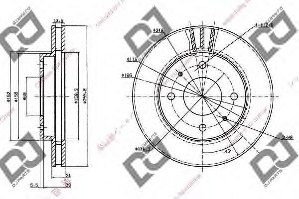 Тормозной диск DJ PARTS BD1245