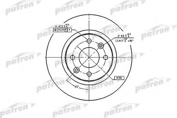 Тормозной диск PATRON PBD2586