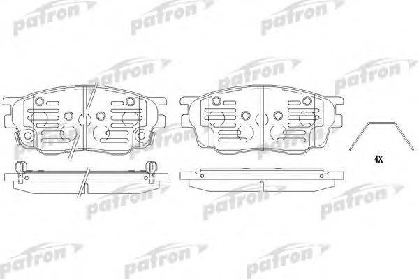 Комплект тормозных колодок, дисковый тормоз PATRON PBP1707