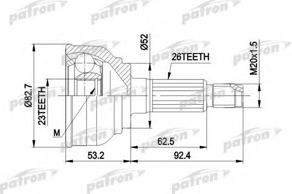 Шарнирный комплект, приводной вал PATRON PCV1069
