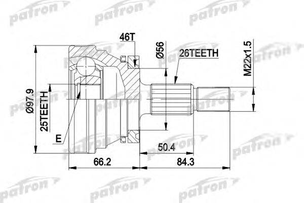 Шарнирный комплект, приводной вал PATRON PCV1169