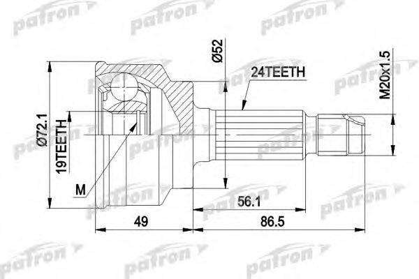 Шарнирный комплект, приводной вал PATRON PCV1171