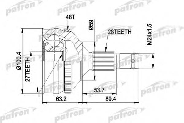 Шарнирный комплект, приводной вал PATRON PCV1180