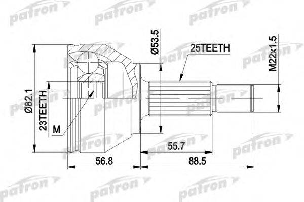 Шарнирный комплект, приводной вал PATRON PCV1354