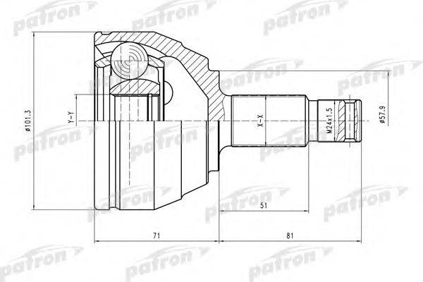 Шарнирный комплект, приводной вал PATRON PCV1495
