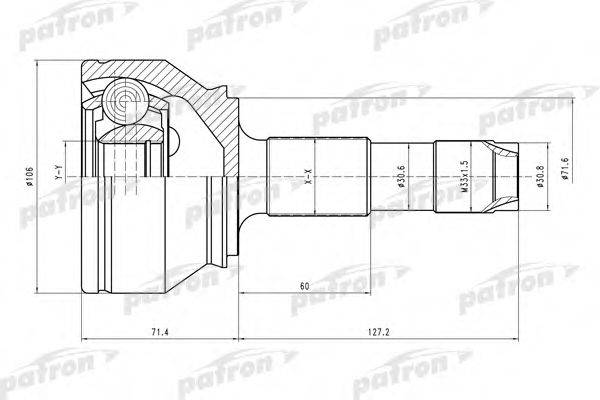 Шарнирный комплект, приводной вал PATRON PCV4598