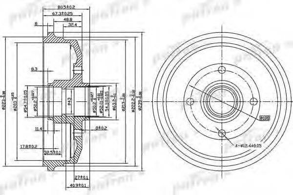 Тормозной барабан PATRON PDR1057