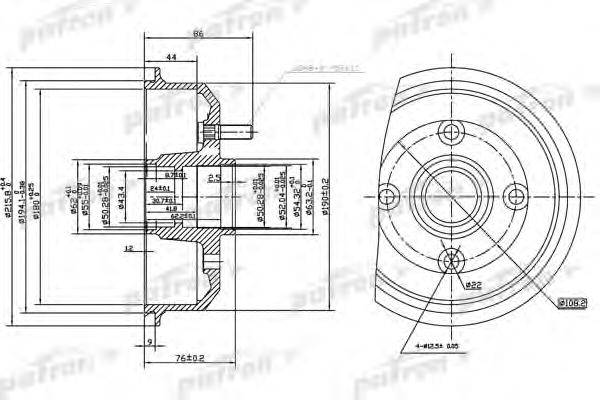 Тормозной барабан PATRON PDR1059