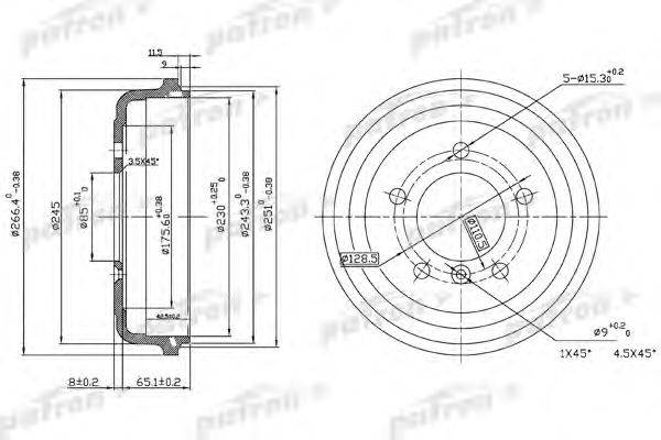 Тормозной барабан PATRON PDR1095