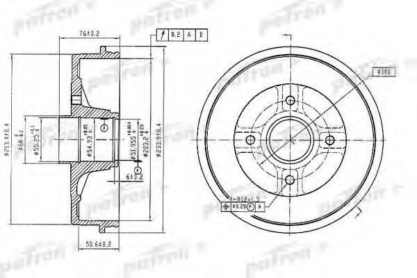 Тормозной барабан PATRON PDR1353