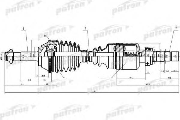 Приводной вал PATRON PDS0087