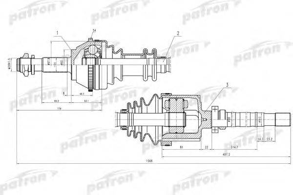 Приводной вал PATRON PDS0129