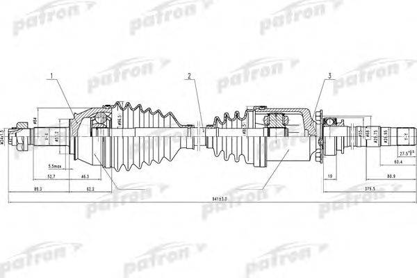 Приводной вал PATRON PDS0636