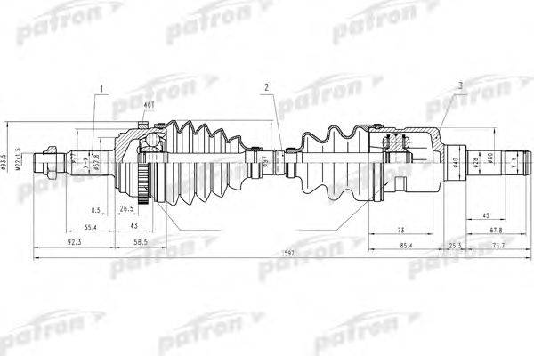Приводной вал PATRON PDS9048