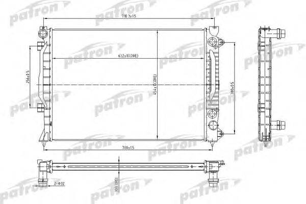 Радиатор, охлаждение двигателя PATRON PRS3010