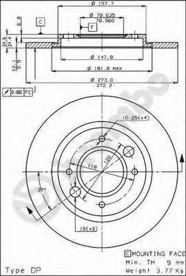 Тормозной диск BREMBO 08.2467.10