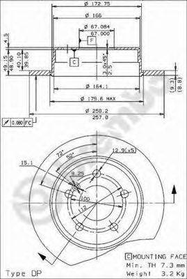 Тормозной диск BREMBO 08.4738.21