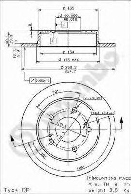 Тормозной диск BREMBO 08.5443.20