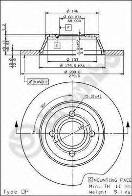 Тормозной диск BREMBO 08570910