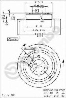 Тормозной диск BREMBO 08.6899.10