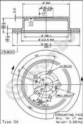 Тормозной диск BREMBO 09.5532.10